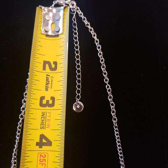 Triple Layered Brushed Silver Tone Feather Bib Necklace - Picture 10 of 13